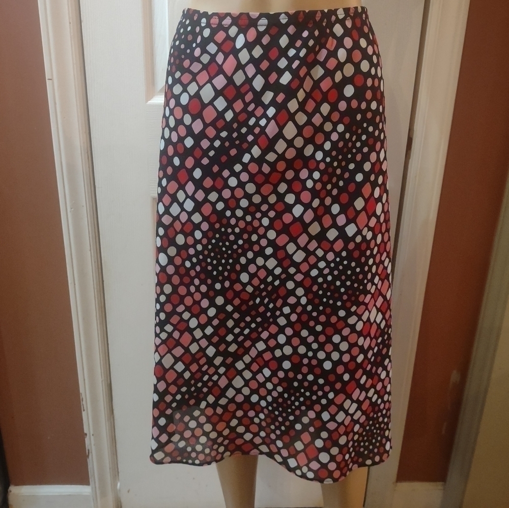 George women's plus size 22/24w multicolored polka dot skirt